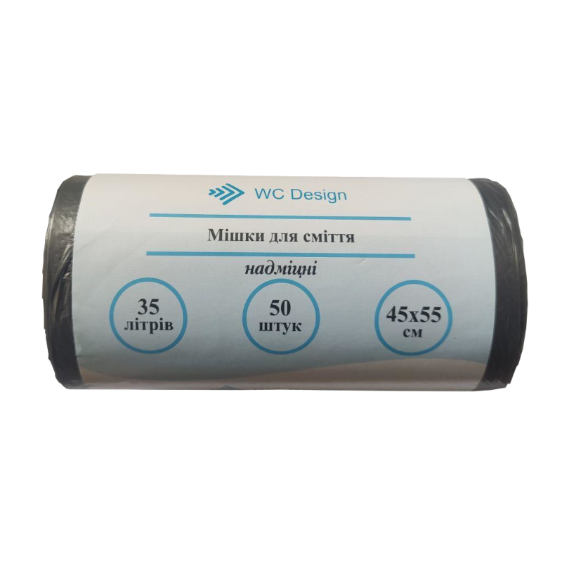 Пакети для сміття WC DESIGN, 35 л., 50 шт., 7 мкм.